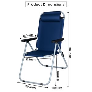 Outdoor Furniture Custom Logo High Back <b>Recliner</b> Relax Lightweight Foldable Portable Adjustable Camping <b>Chair</b> - Product Image 3