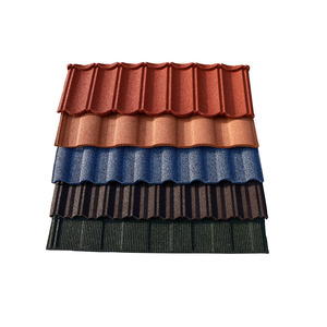 Tuile de <span class=keywords><strong>toiture</strong></span> en métal traditionnelle revêtue de pierre de 0,3 mm, antirouille, imperméable, légère, ignifuge, résistante à la chaleur, pour <span class=keywords><strong>toiture</strong></span> de villa - Product Image 1