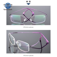 Kacamata Optik Tanpa Bingkai Teenyoun 2024, Bingkai Kacamata Logam Ultra Ringan dari Paduan Titanium, Kacamata Optik