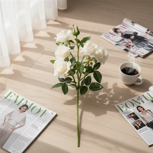 C-056 Flor de Rosa Artificial de Látex Hidratante con Múltiples Cabezas, Tacto Real, para el Día de la Madre, Decoración de Sala de Estar, Gran Venta - Product Image 2