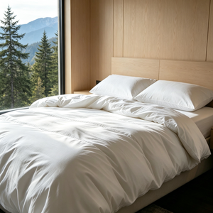 Housse de <span class=keywords><strong>couette</strong></span> White Inn Homestay 100% coton satiné haute densité qualité hôtelière Vente en gros - Product Image 1