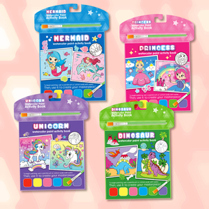 Peinture personnalisée pour enfants Livres de peinture couleur <span class=keywords><strong>licorne</strong></span> Livre de peinture <span class=keywords><strong>aquarelle</strong></span> portable pour enfants - Product Image 5