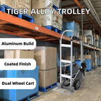 Carretilla de Plataforma Industrial de Dos Ruedas de Aleación de Aluminio Tiger para Obras de Construcción, Almacenes y Transporte Manual