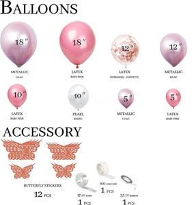 Décoration de ballons LUYI, 140 pièces, guirlande de ballons roses jetables, kit d'arche de ballons à confettis chromés violets, ballons pour mariage et fête - Product Image 5