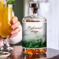 Échantillon gratuit - Bouteilles à spiritueux en verre transparent classiques de 750 ml pour gin, rhum, whisky, vodka, tequila avec gravure