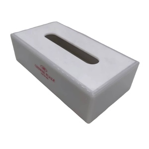 luxury plastic square desktop facial tissue box paper organizer holder cover bathroom creative marble acrylic tissue box