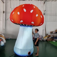Ballons gonflables géants en forme de champignons et de fleurs avec LED pour la décoration de fête sur le thème du pays des merveilles