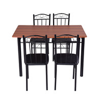 Ensemble de 4 pièces de table à manger en bois, meubles de chambre à coucher, en métal antique, Durable, de style européen