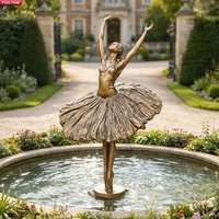 Sculpture de ballerine en bronze grandeur nature YOUFINE, statue élégante de danseuse de ballet pour jardin et parc