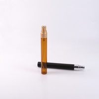 High End Mini Travel Leere tragbare Bernstein Silber Schwarz Glas Sprüh flasche 10ml Luxus kleine Tasche Glas Parfüm Tube Flasche