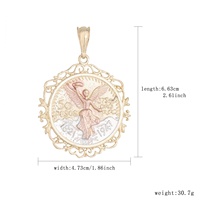 Pendentifs en laiton plaqué or 14 carats style hip-hop, plaques rondes, zircon, Statue de la Liberté, pièces commémoratives, breloques cadeaux - Vente en gros