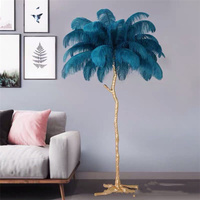 H05361 Design unique Décoration d'hôtel et de maison Support en cuivre Arbre à plumes d'autruche