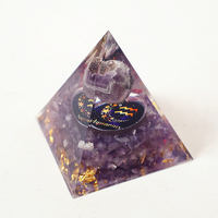 Großhandel 5cm Tierkreis-Kristall-Heilpyramide 12 Tierkreiszeichen Meditations-Kristall Orgon Orgonit Pyramide Desktop-Ornamente