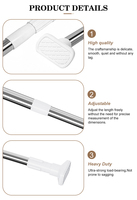 Tringle de Douche Télescopique Ajustable en Acier Inoxydable Premium Anti-rouille pour Salle de Bain