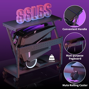 ZJJ006ECHM Heavy Duty Computer Tower <b>Stand</b> Cart Height Adjustment Gaming Esports <b>PC</b> Computer CPU <b>Stand</b> Cart - Product Image 4