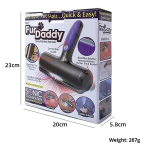 저렴한 Dropshipping 친환경 플라스틱 애완 동물 고양이 개 머리 제거제 롤러 브러시 자체 청소 미용 도구 목욕 - Product Image 6