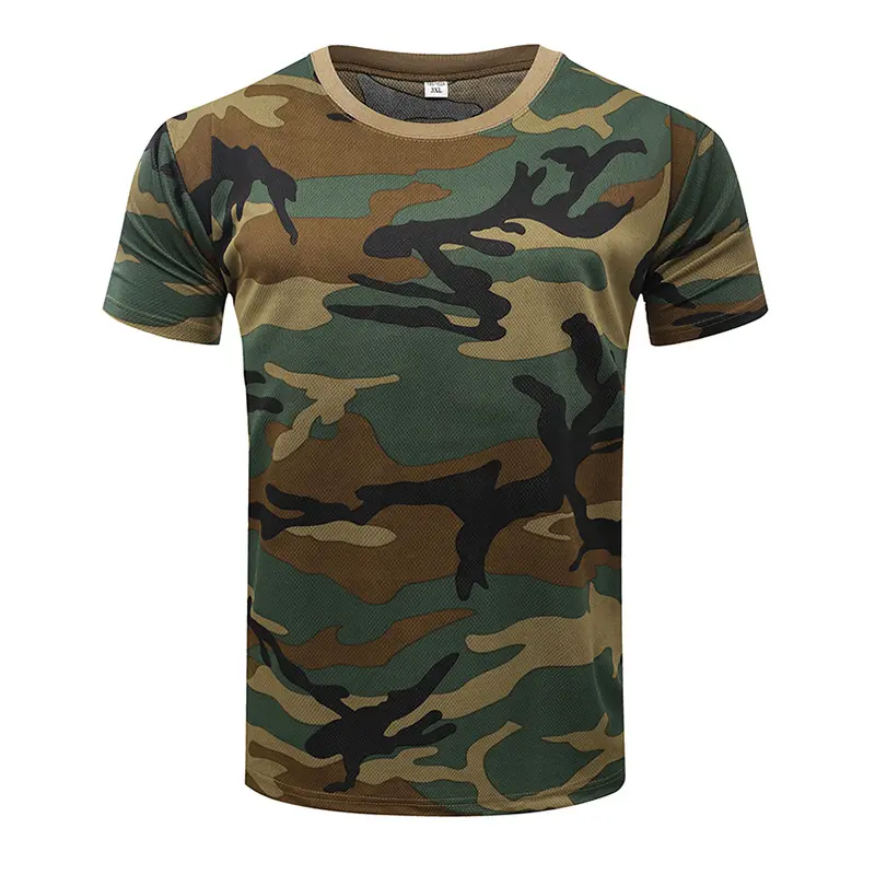 Wholesale custom print 100% cotton mens Camo t shirt camouflage shirts