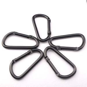 Mosquetón de Aluminio Negro Tipo D Axel de 76 mm, Capacidad de Carga de 5 kg, Gancho de Escalada para Equipo de Exterior y Uso en Carriolas - Product Image 1