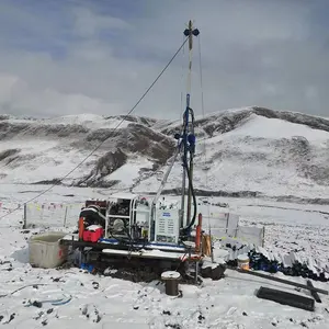 Mesin Rig bor inti tambang hidrolik penuh portabel mesin rig pengeboran inti garis kawat Borehole Drive atas