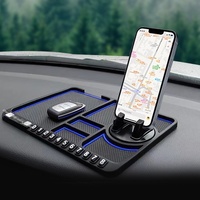Tapis de rangement universel pour tableau de bord de voiture, support antidérapant, support de téléphone rotatif, plaque de stationnement temporaire, lots en gros