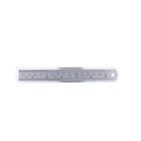 Règle en acier inoxydable avec table de conversion Argent 6 pouces (15 cm) Outil de mesure multifonctionnel