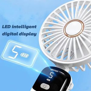 พัดลมทำความเย็นพกพา5ระดับพัดลมขนาดเล็กมือถือพับได้พัดลมชาร์จ USB 1200mAh - Product Image 3