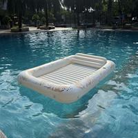 Nuevo Producto en Stock: Colchón Flotante Doble de PVC con Diseño de Hoja de Arce, Plegable, Estilo Negro, para Tomar el Sol en la Piscina