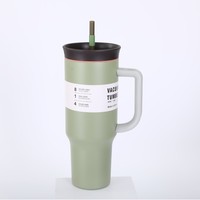 Gobelet isotherme sous vide 40 oz grande capacité en acier inoxydable avec paille pour boissons chaudes et froides