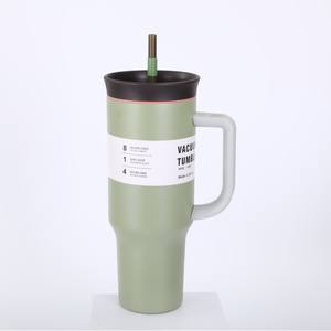 Vacuum Tumbler 40 Oz Large Capacity Stainless Steel <b>Travel</b> <b>Mug</b> With <b>Straw</b> For Hot Cold Drinks - Product Image 2