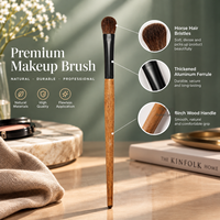Kuas Makeup Bulu Kuda Premium 18.5cm dengan Ferrule Aluminium yang Ditebalkan dan Gagang Kayu Birch