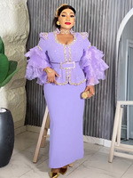 Robes de soirée de luxe grande taille ensembles pour femmes ensemble haut et jupe élégants avec perles en strass tenues deux pièces pour femmes