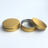 Pot rond en aluminium doré de 120 ml (120 g, 4 oz) pour pomade, huile, crème à barbe, savon, emballage de stockage, boîte en étain, boîte à bougies, boîte en étain