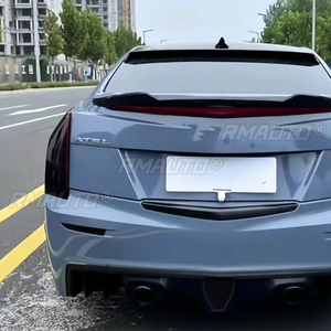 Rear Trunk Lid Spoiler Wing for Cadillac ATS Sedan 2013 2014 2015 2016 2017 2018 2019 Carbon Fiber Look/Gloss Black <b>Splitter</b> <b>Lip</b> - Product Image 4
