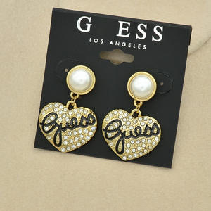 Modemerk Ontwerper Sieraden Lange Creolen Oorbellen Strass Holle Oorbellen GUESS Oorbellen voor Vrouwen - Product Image 4