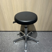 Tabourets de bureau ergonomiques durables en cuir PU avec repose-pieds en métal, chaise rotative noire pour employé, travailleur, producteur, caissier, banquier.