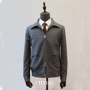 Áo khoác bomber thiết kế <span class=keywords><strong>MTM</strong></span> cao cấp, may đo theo yêu cầu, chất liệu 100% len, kiểu dáng áo vest cá tính. - Product Image 1