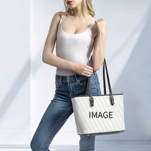 Wholesale Custom Printing Bag Premium Women Handbag PU Leather Tote Bag Large Capacity Ladies Shoulder Bag