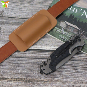 EDC Herenriem Opvouwbaar Mes Draaghoes Kunstleer Riemlus Meskoker Horizontale Opvouwbare Mes Holster - Product Image 1