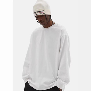 Camiseta Unisex de Manga Larga y Cuello Redondo de Algodón Peinado de 280g, Color Sólido, Ajuste Holgado, Alta Fijación del Color, Éxito de Ventas Transfronterizo - Product Image 5