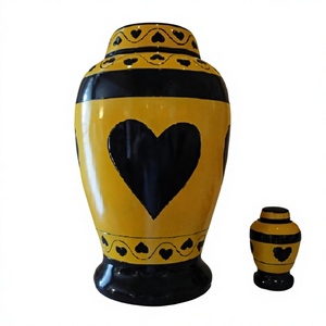 Urnes adultes de crémation en aluminium de coeur bleu de premier choix avec des urnes de souvenir pour le sac de velours gratuit de cendres humaines - Product Image 1