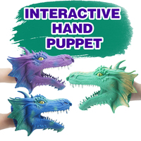 Dragon extensible marionnette à main Animal marionnette à main en caoutchouc souple Dragon jeu de rôle marionnettes à main jouet cadeaux pour enfants et adultes