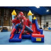 Château gonflable premium avec toboggan pour événements et fêtes d'enfants, 15x15, en solde