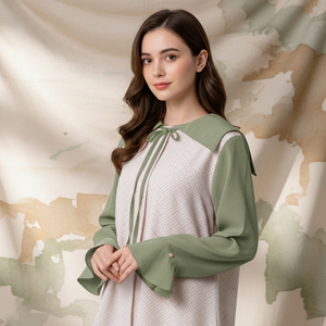 Blusa Elegante con Cuello Marinero y Mangas con Volantes para Uso Diario y Semiformal - Product Image 4