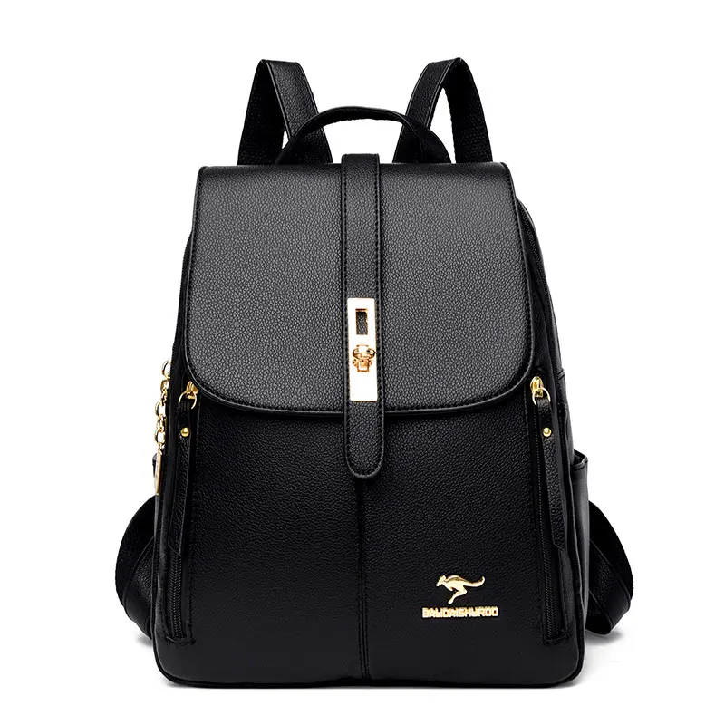 Manufacturers wholesale backpack bag women 2024 new fashion soft leather mommy leisure large capacity bag