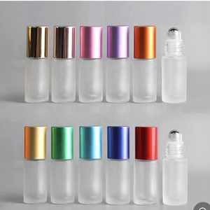 Botella de Vidrio Transparente Esmerilado de 5 ml con Rodillo, Botella de Perfume Vacía con Tapa de Rosca y Sello Roll-on para Aceites Esenciales - Product Image 1