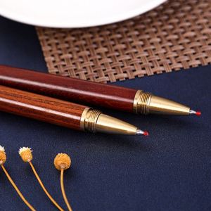Bolígrafo de Regalo Creativo Retro Orb de Madera Maciza de Ébano y Caoba con Detalles Metálicos de Latón, Personalizable con Logotipo Impreso, Novedoso y Elegante - Product Image 3