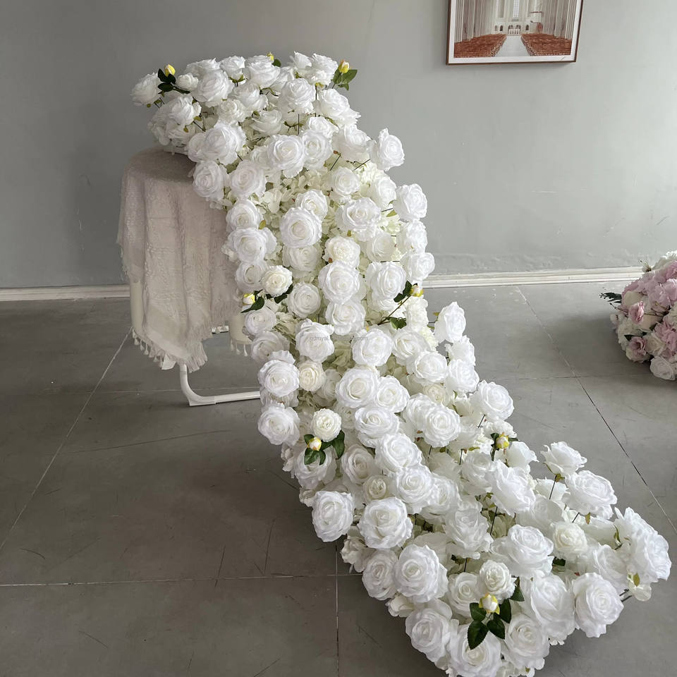 Luxury Custom Color Artificial Flower Runner Long Silk Floral Row ...