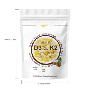 Soporte inmune <span class=keywords><strong>D3</strong></span> <span class=keywords><strong>1000</strong></span> <span class=keywords><strong>IU</strong></span> <span class=keywords><strong>K2</strong></span> 200MCG Suplemento dietético <span class=keywords><strong>D3</strong></span> <span class=keywords><strong>K2</strong></span> Cápsula de gel blando - Product Image 5