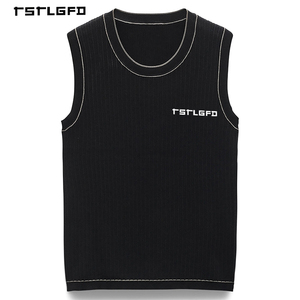 Fabricants de vêtements – Débardeur homme coupe ajustée sans manches à col rond, design personnalisé avec logo - Product Image 4