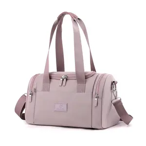 Custom designer small leather waterproof foldable travel overnight bag for women duffle